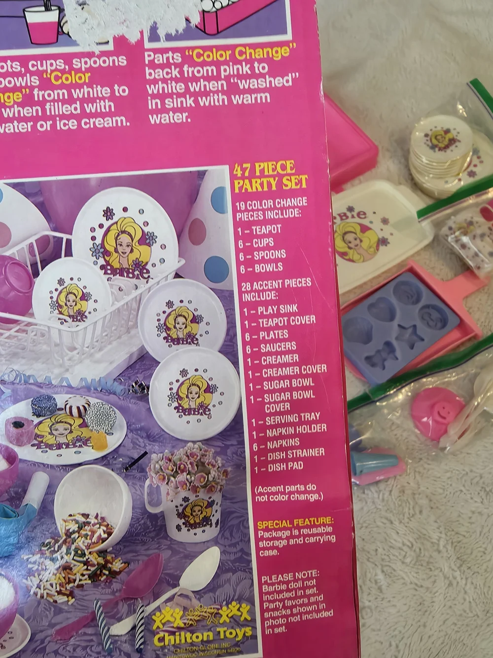 Vintage 1992 Barbie Magic Color Change Party SetPretend Play Dish & Tea Set
